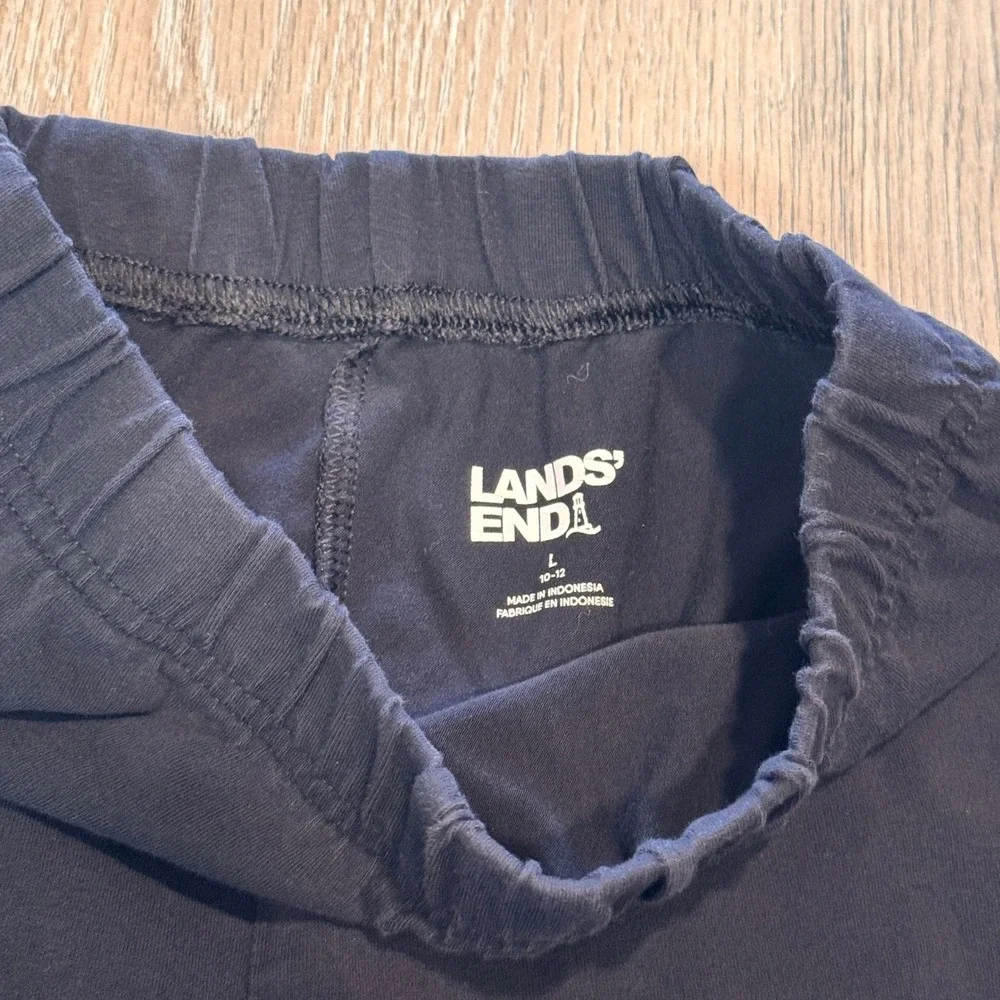 Lands End Girls Bike Shorts Size Large L (10-12) Black‎ Athletic Activewear